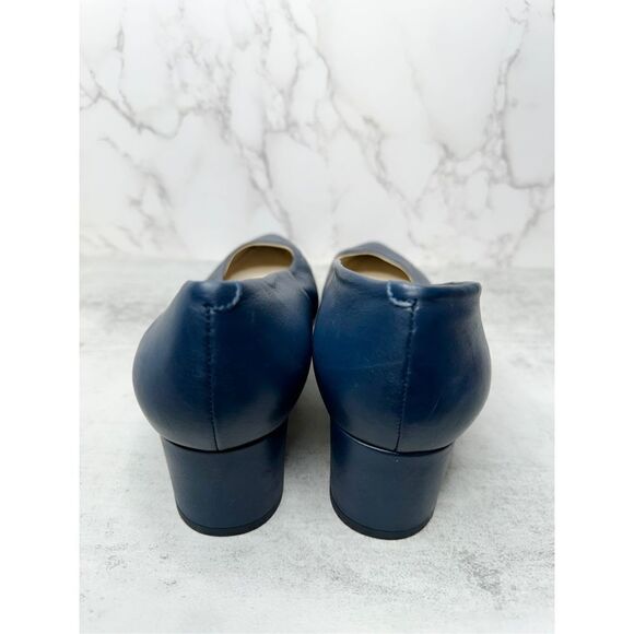 Amalfi Pumps Womens Size 12.5 Blue Pavone Slip On Leather Pointed Toe‎ Heels New - Picture 10 of 13